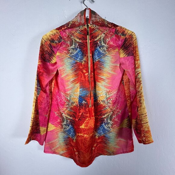 Joseph Ribkoff Womens Multicolor Long Sleeve Zipper Front Tunic Top Size 6 - Picture 1 of 7